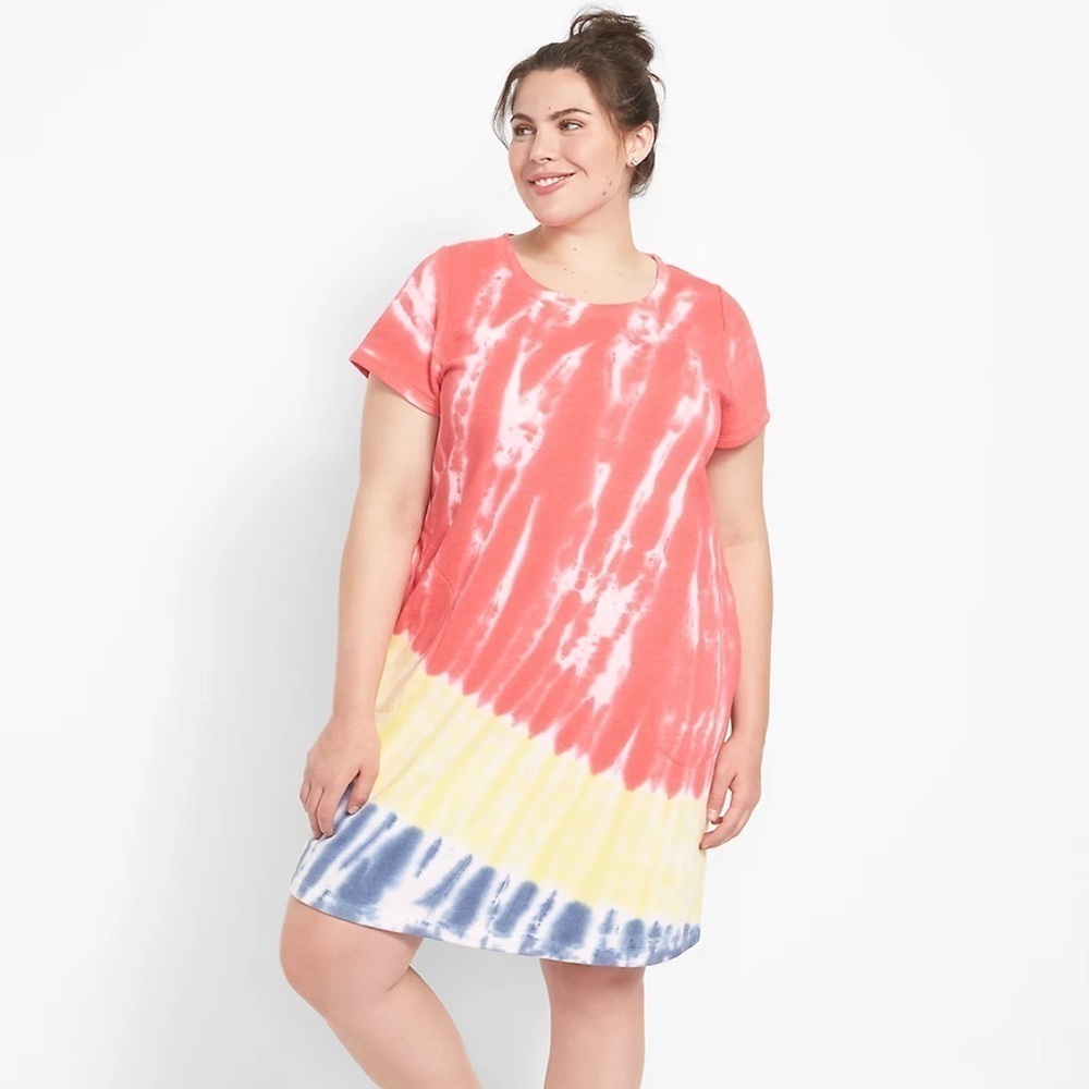 Livi Lane Bryant short sleeve sweatshirt dress tie-dye NWT women’s size 26/28